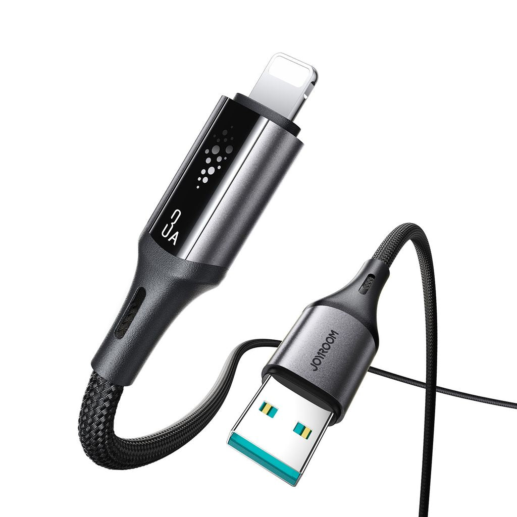 Joyroom S-A60 StarTalk 3A USB-A – žaibo kabelis 1,2 m – juodas