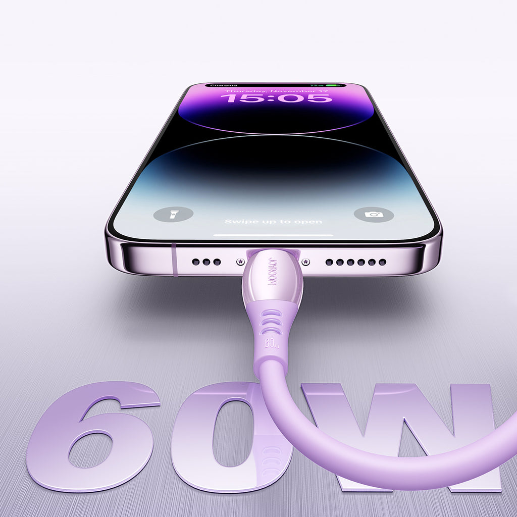 Joyroom Laidas S-A59 Vibrant Series 60W USB-C - USB-C 1.2m violetinis
