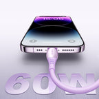 Joyroom Laidas S-A59 Vibrant Series 60W USB-C - USB-C 1.2m violetinis