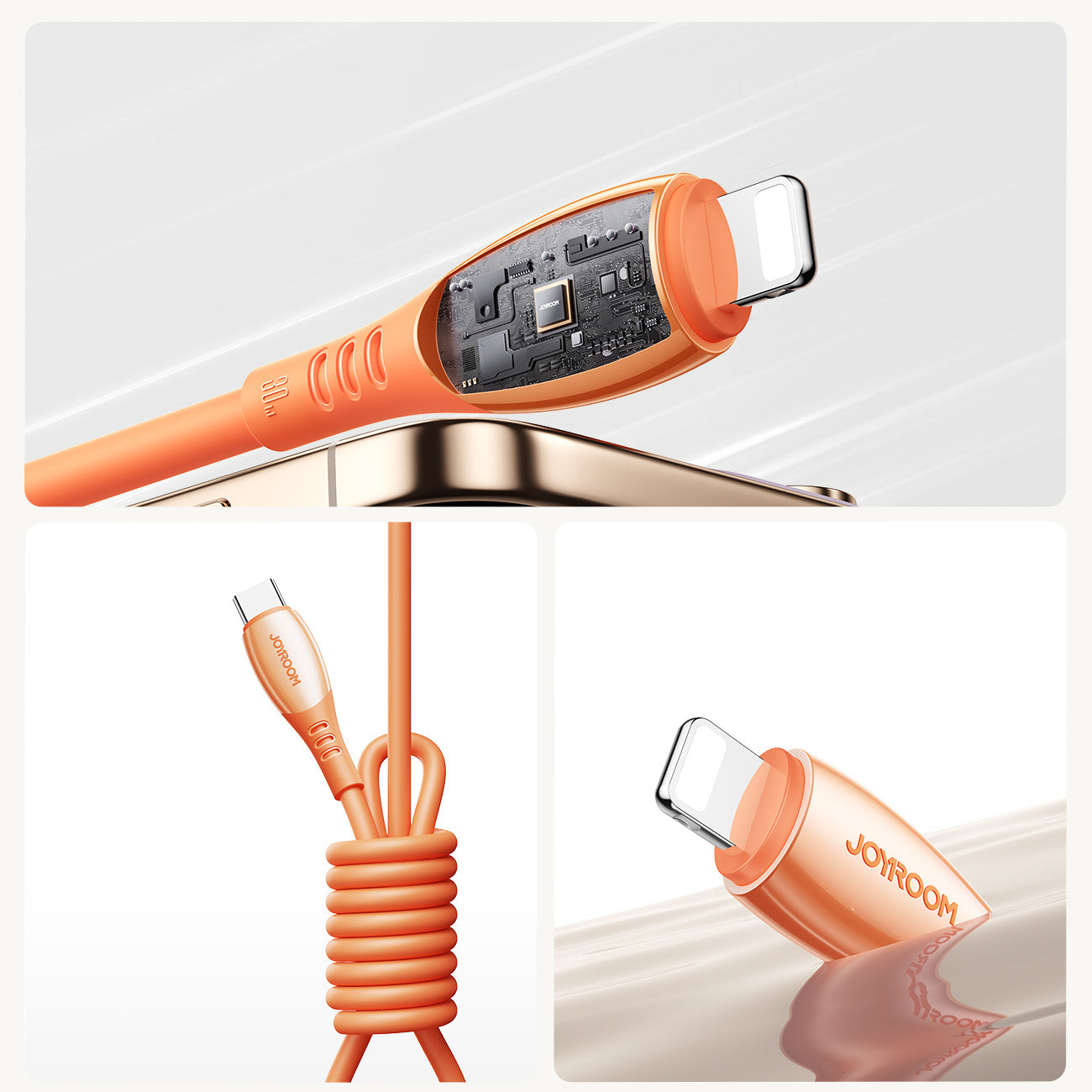 Joyroom Laidas S-A59 Vibrant Series 30W USB-C - Lightning 1.2m oranžinis