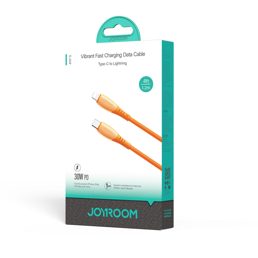 Joyroom Laidas S-A59 Vibrant Series 30W USB-C - Lightning 1.2m oranžinis