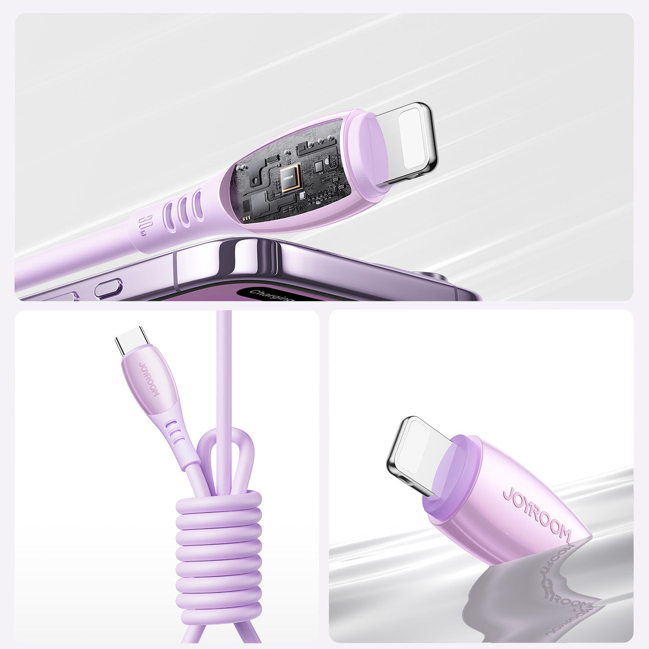 Joyroom Laidas S-A59 Vibrant Series 30W USB-C - Lightning 1.2m violetinis