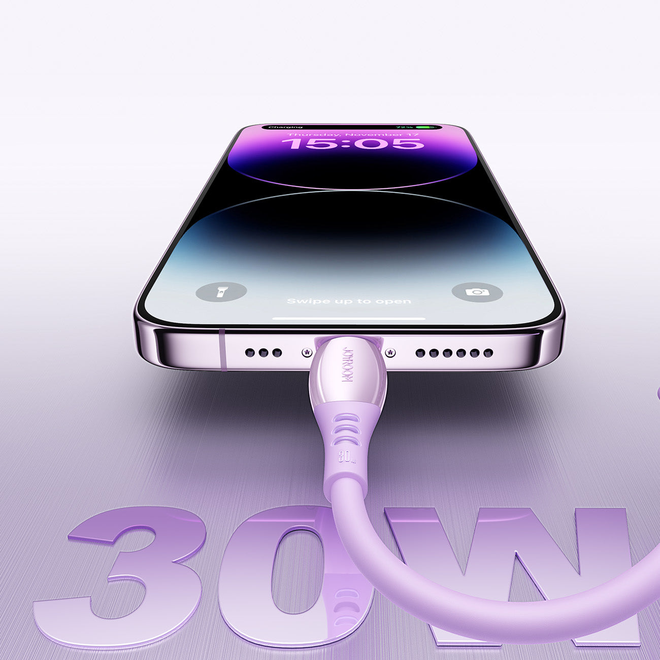 Joyroom Laidas S-A59 Vibrant Series 30W USB-C - Lightning 1.2m violetinis