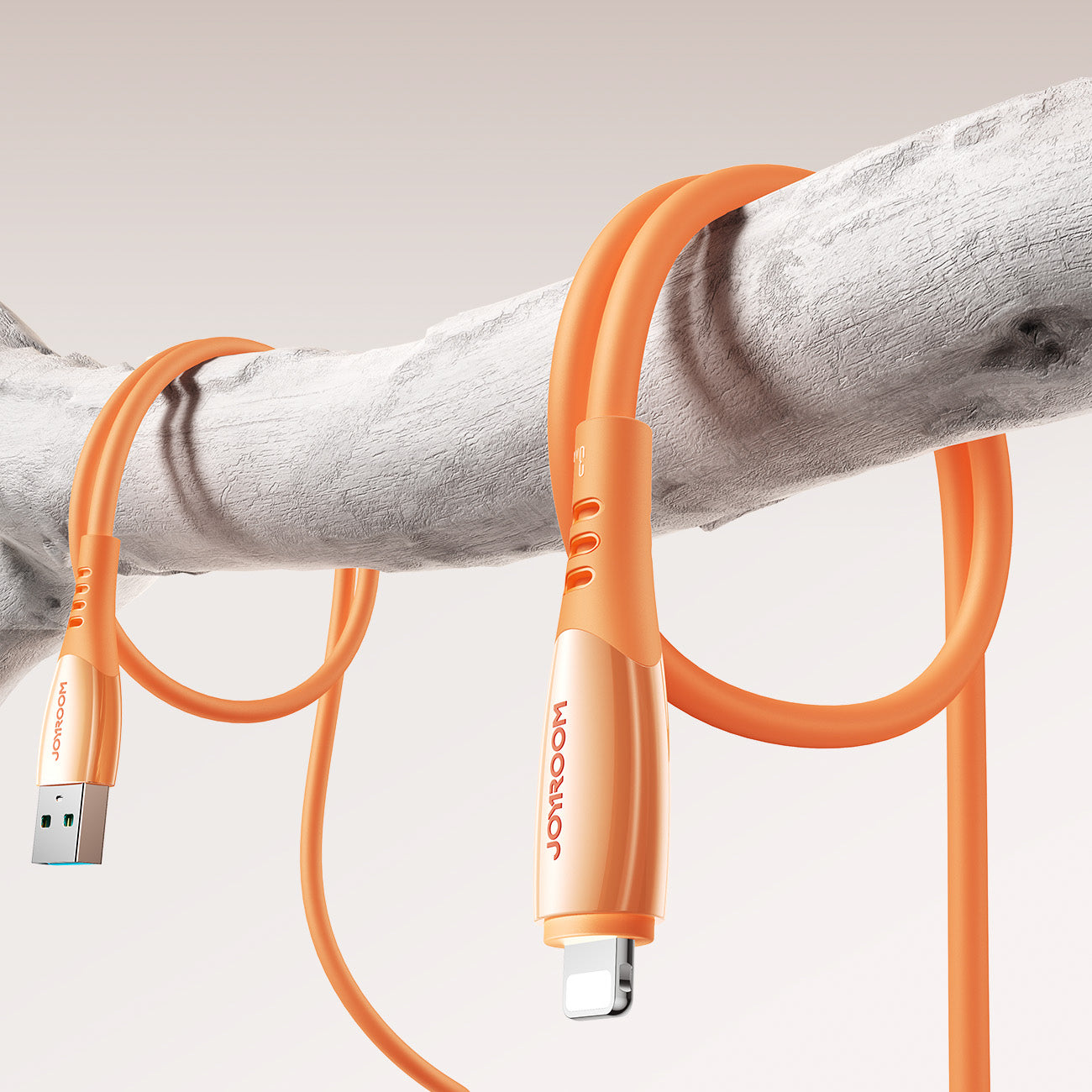 Joyroom S-A59 Vibrant Series 3A USB-A - Lightning laidas 1.2m - oranžinis