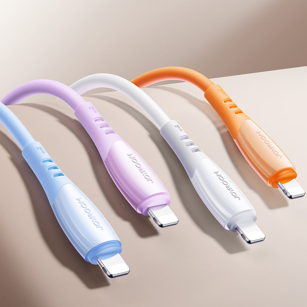 Joyroom S-A59 Vibrant Series 3A USB-A - Lightning laidas 1.2m - oranžinis