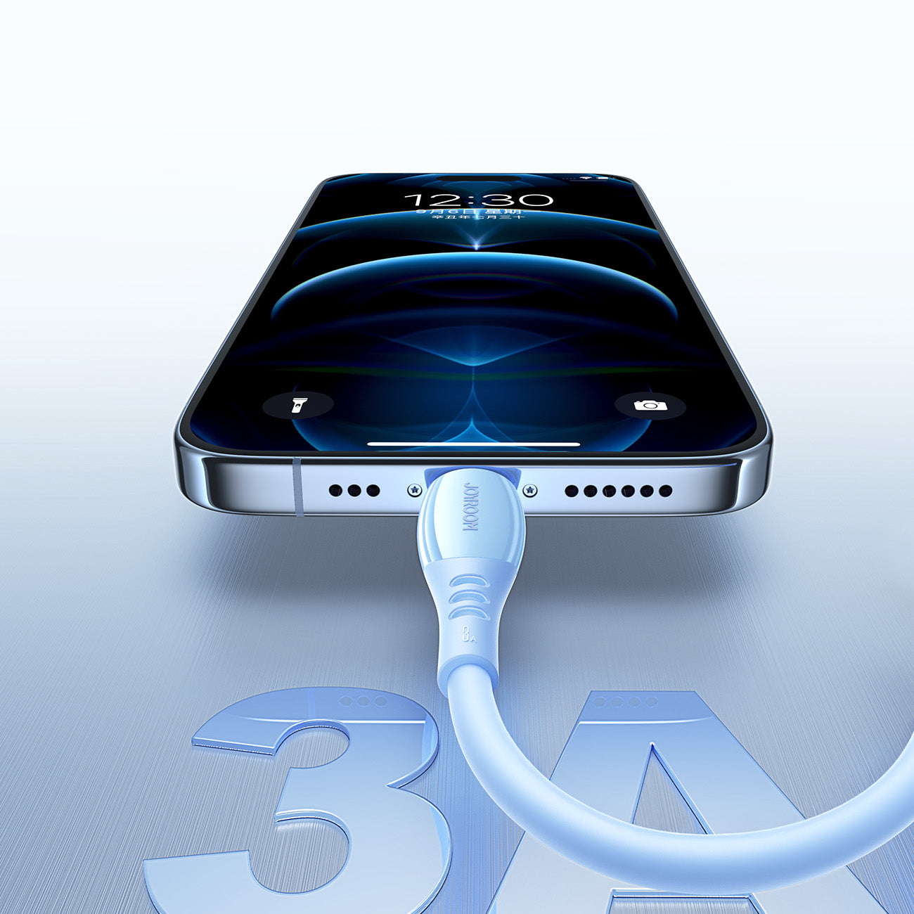 Joyroom S-A59 Vibrant Series 3A USB-A - Lightning laidas 1.2m - mėlynas