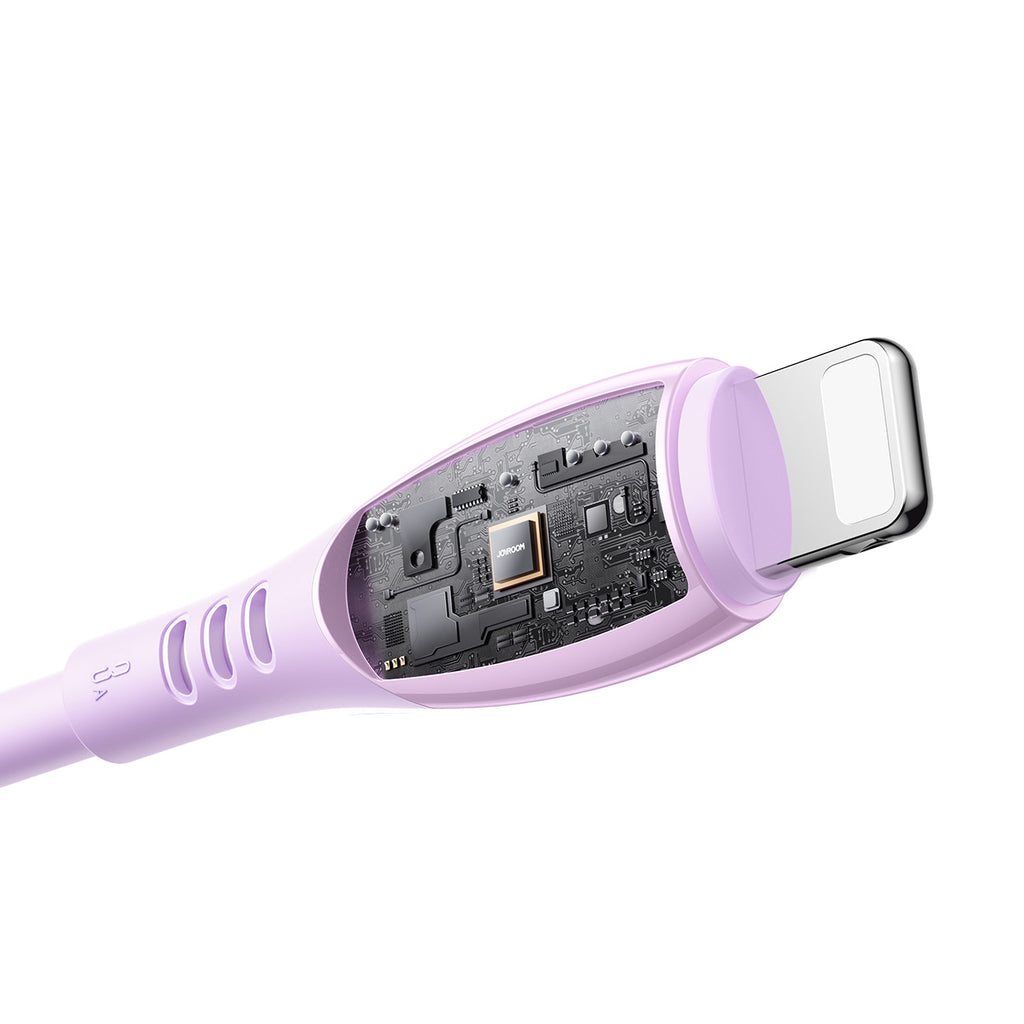 Joyroom S-A59 Vibrant Series 3A USB-A - Lightning laidas 1.2m - violetinis