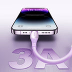 Joyroom S-A59 Vibrant Series 3A USB-A - Lightning laidas 1.2m - violetinis