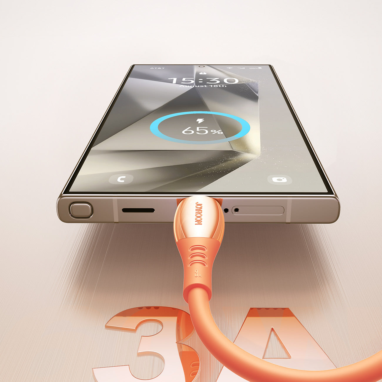 Joyroom S-A59 Vibrant Series 3A USB-A - USB-C laidas 1.2m - oranžinis