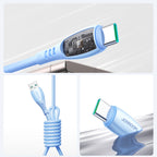 Joyroom S-A59 Vibrant Series 3A USB-A - USB-C laidas 1.2m - mėlynas