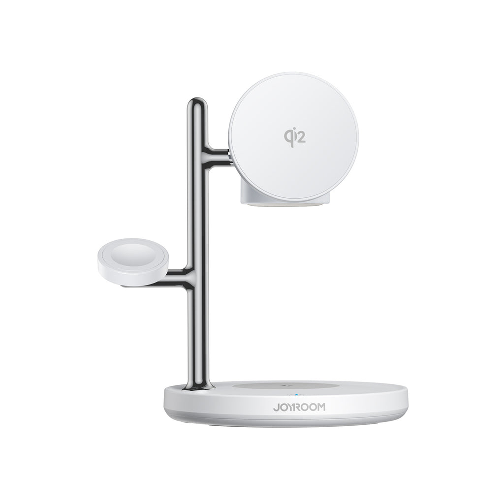 Joyroom stalinis įkroviklis JR-W23 4-in-1 Qi2 su integruota indukcine naktine lempute, baltas