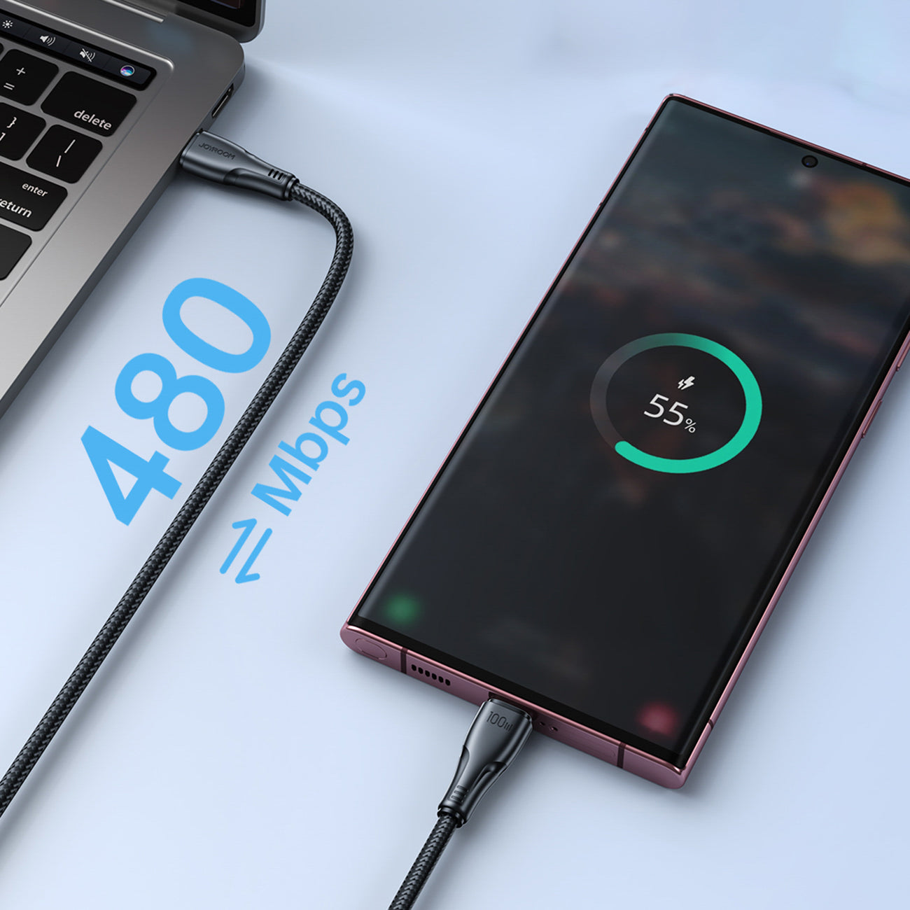 Joyroom S-A11 Surpass laidas 60W USB-C - USB-C 0.25m - juodas