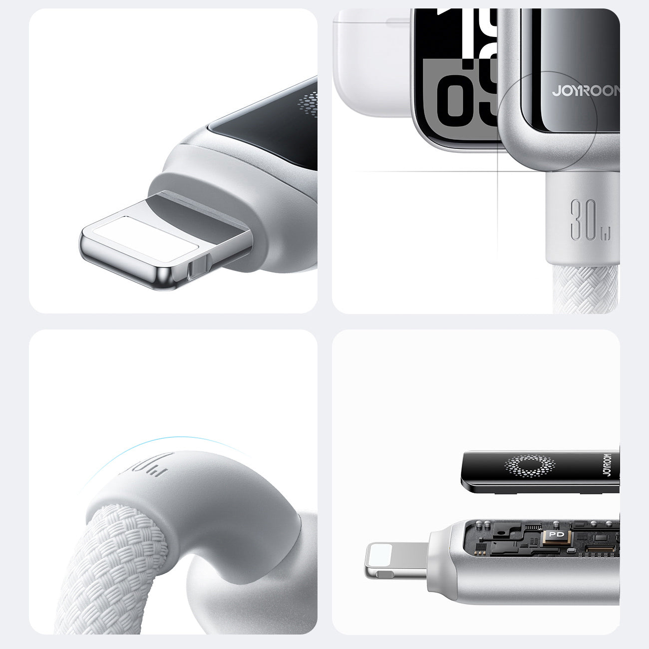 Joyroom S-A55 StarFlight 30W USB-C - Lightning laidas 1.2m - baltas
