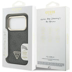Guess 4G PU Triangle Logo & Stand Camera Magsafe dėklas iPhone 17 Pro - Juodas -- iPhone 17 Pro