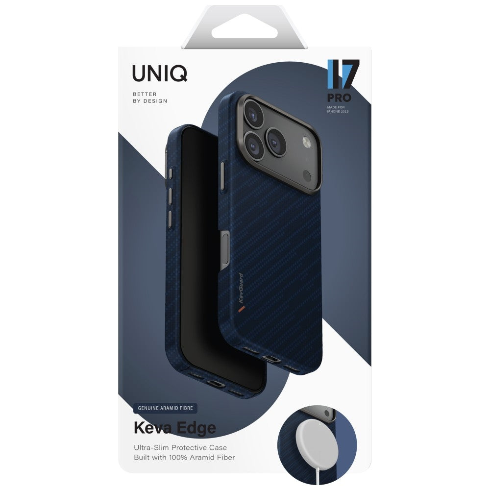 Uniq Keva EDGE MagClick dėklas iPhone 17 Pro – mėlynas