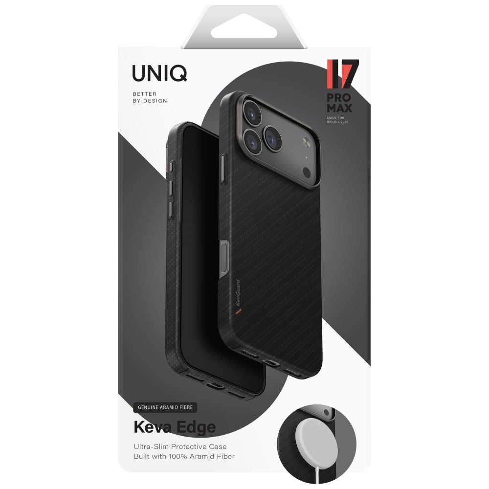 Uniq Keva EDGE MagClick dėklas iPhone 17 Pro Max – juodas