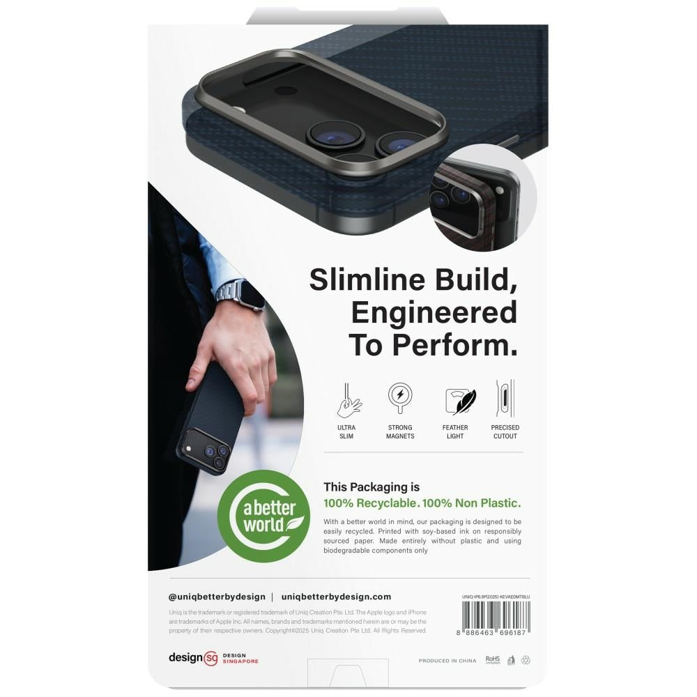 Uniq Keva EDGE MagClick dėklas iPhone 17 Pro Max – mėlynas