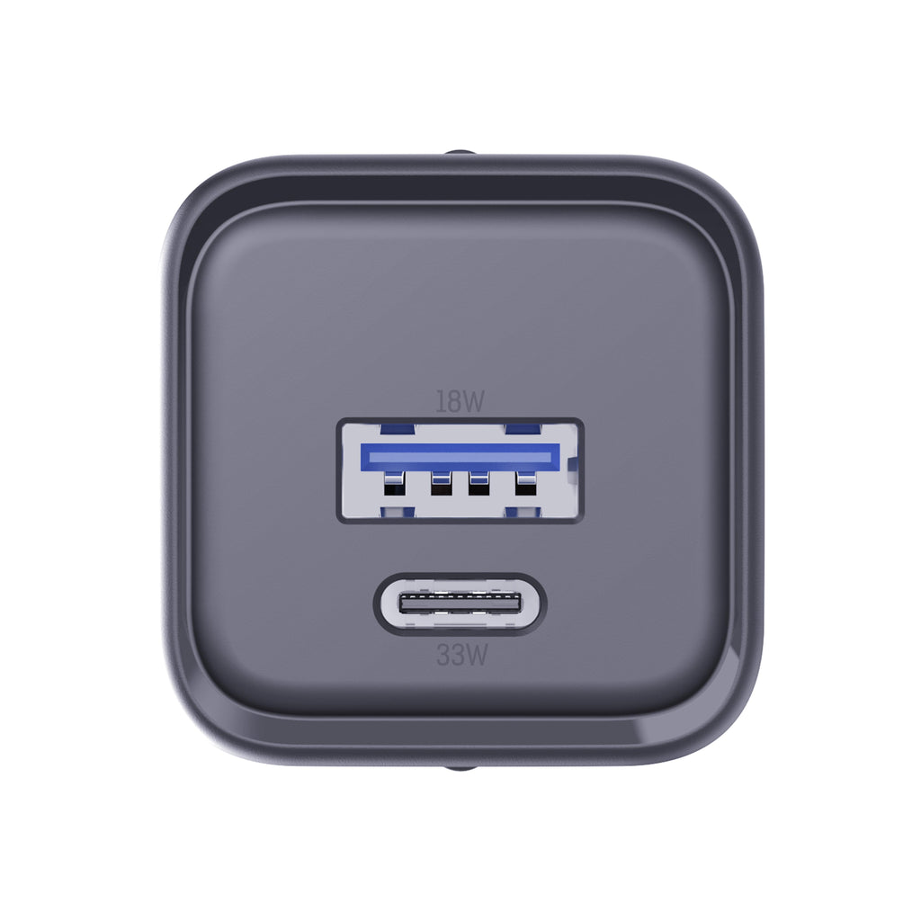 3mk Hyper Charger sieninis įkroviklis PD 33W GaN QC4+ PPS AFC FCP SCP 1A1C - juodas