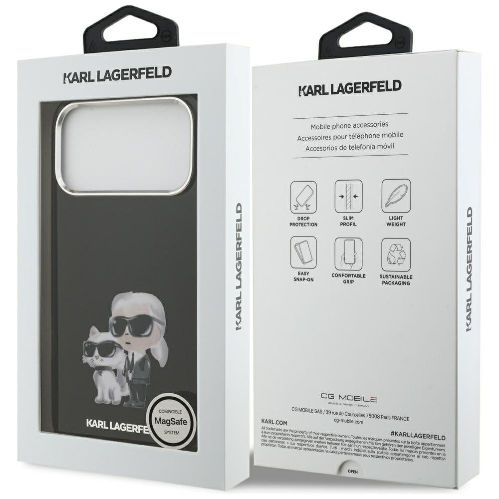 Karl Lagerfeld MagSafe dėklas iPhone 17 Pro – juodas