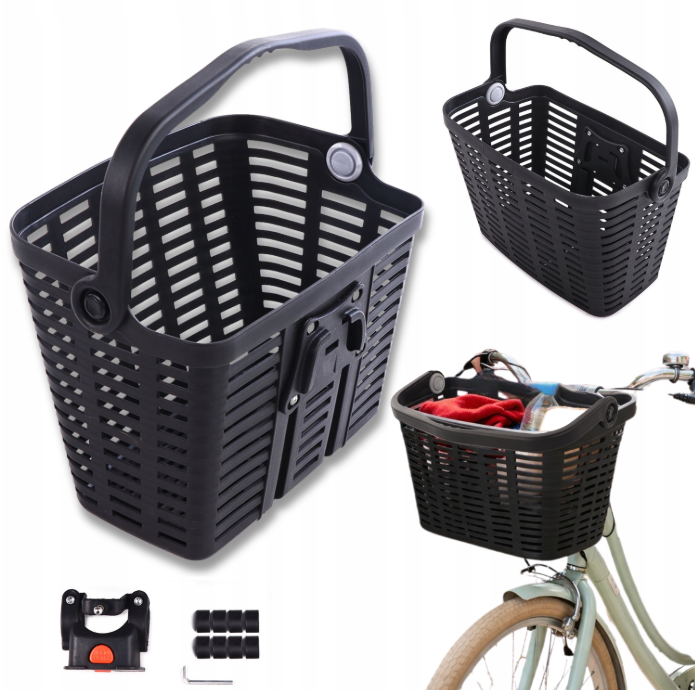 Wozinsky WKR-PK plastikinis vairaščio dviračio krepšys - juodas -- Bicycle Baskets