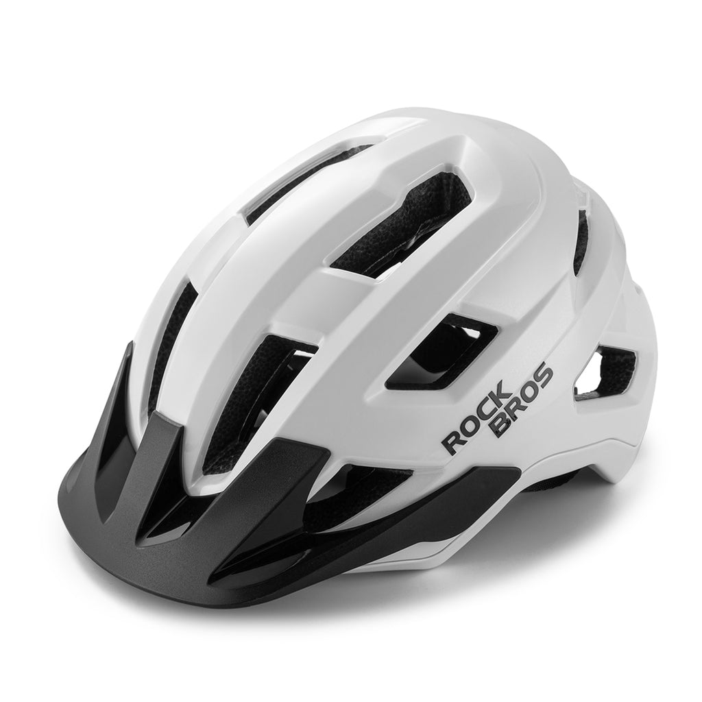 Rockbros LK-67 jaunimo dviračio šalmas su nuimamu skydiu 54–58 cm - baltas -- Bicycle Helmets