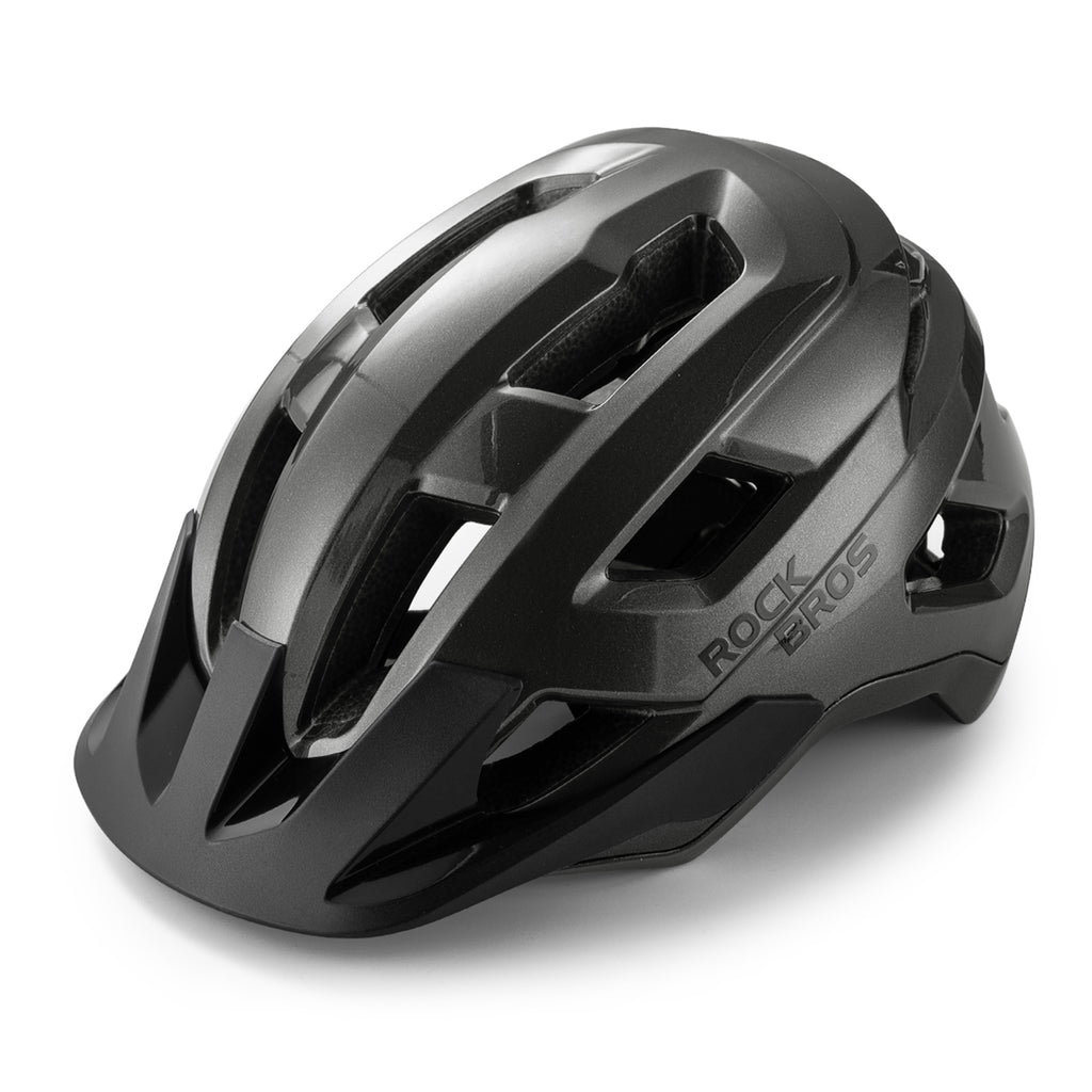 Rockbros LK-67 jaunimo dviračio šalmas su nuimamu skydiu 54–58 cm - pilkas -- Bicycle Helmets