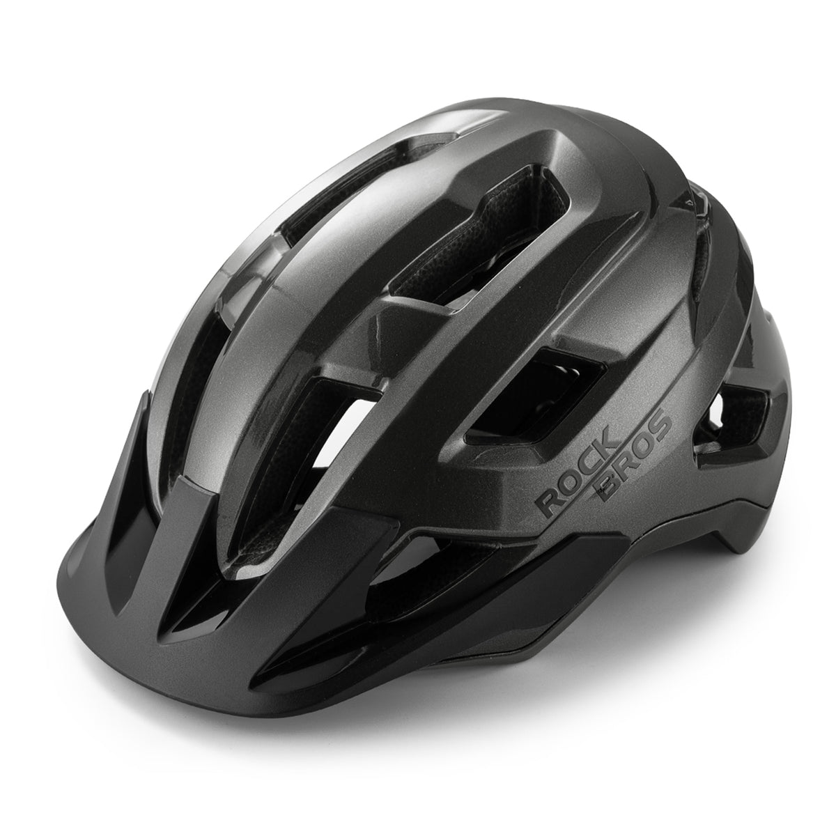 Rockbros LK-67 jaunimo dviračio šalmas su nuimamu skydiu 54–58 cm - pilkas -- Bicycle Helmets