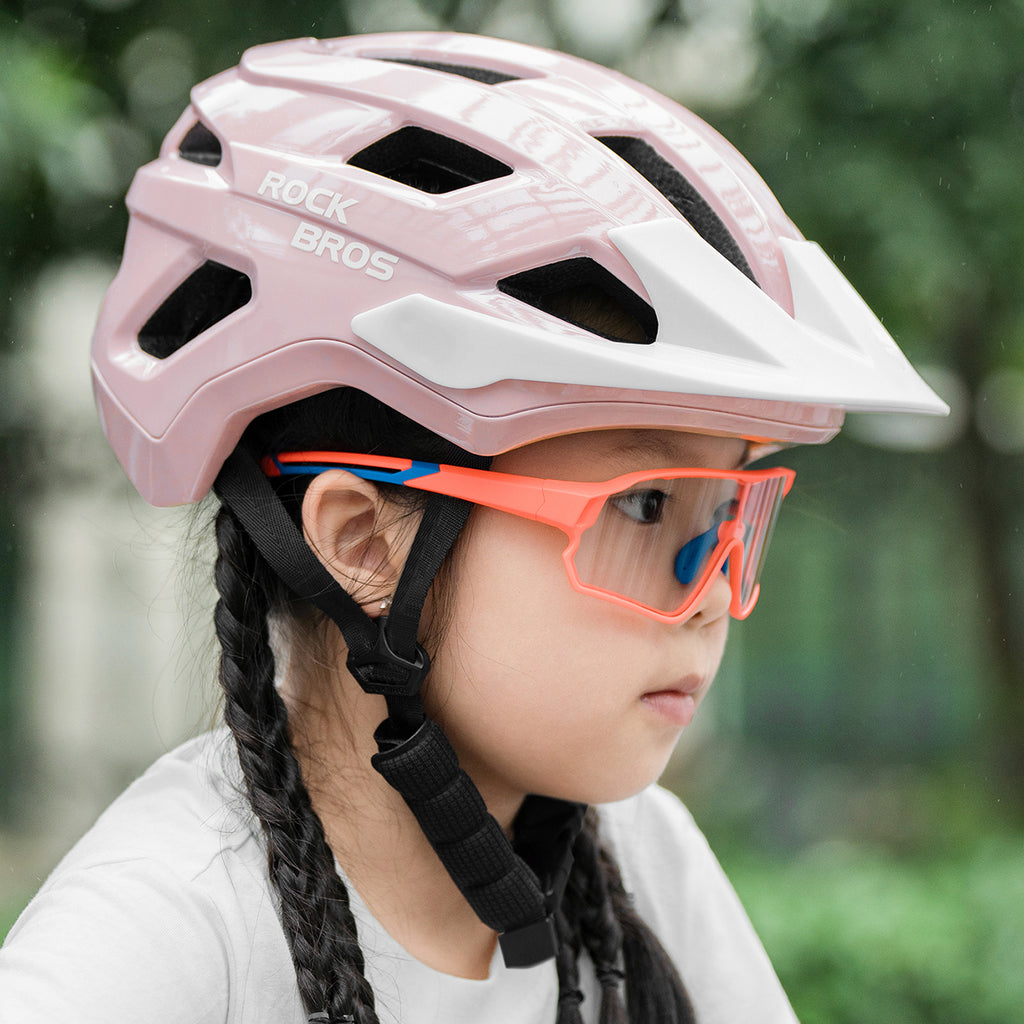 Rockbros LK-67 jaunimo dviračio šalmas su nuimama skydu 54–58 cm - rožinė -- Bicycle Helmets