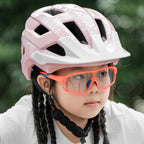 Rockbros LK-67 jaunimo dviračio šalmas su nuimama skydu 54–58 cm - rožinė -- Bicycle Helmets