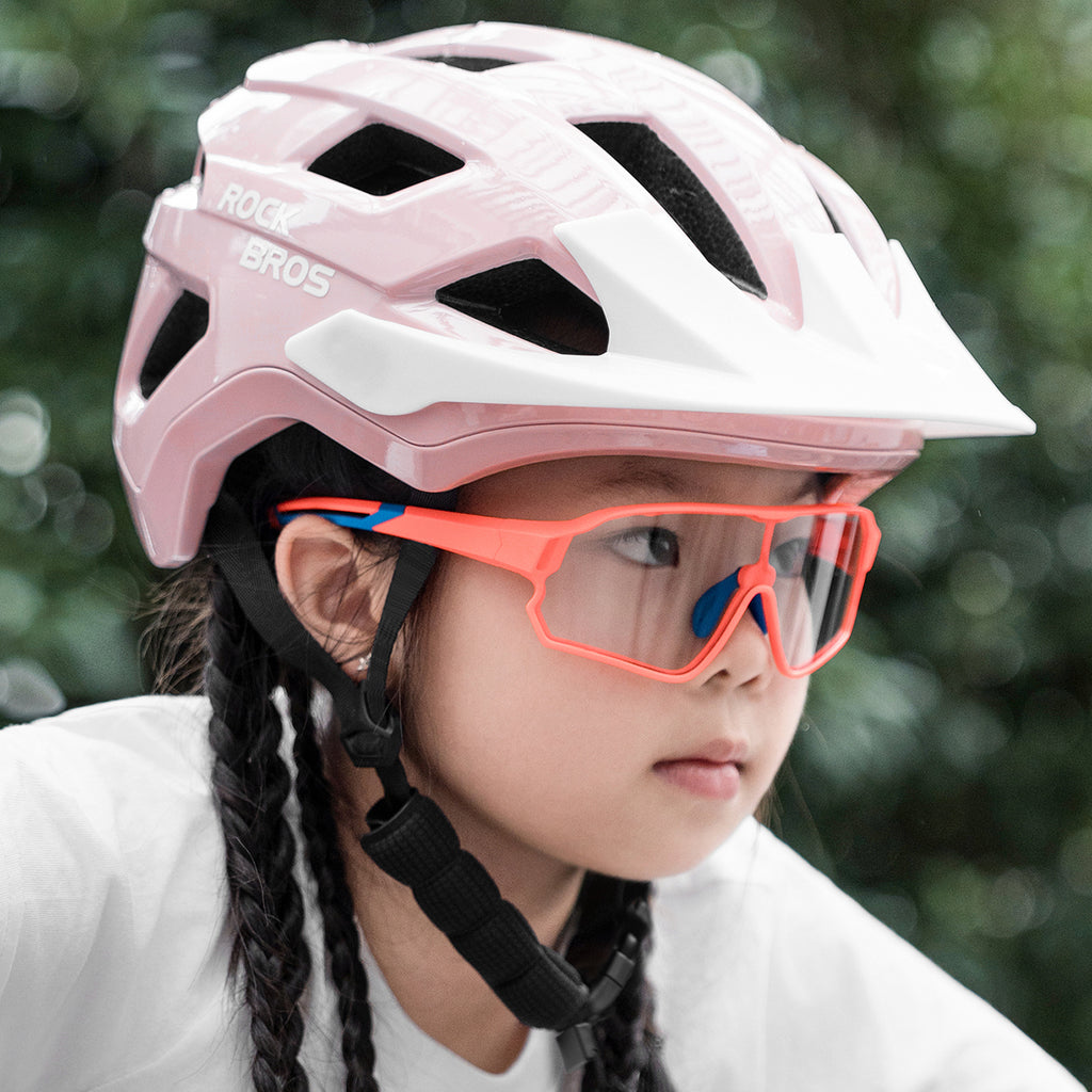 Rockbros LK-67 jaunimo dviračio šalmas su nuimama skydu 54–58 cm - rožinė -- Bicycle Helmets