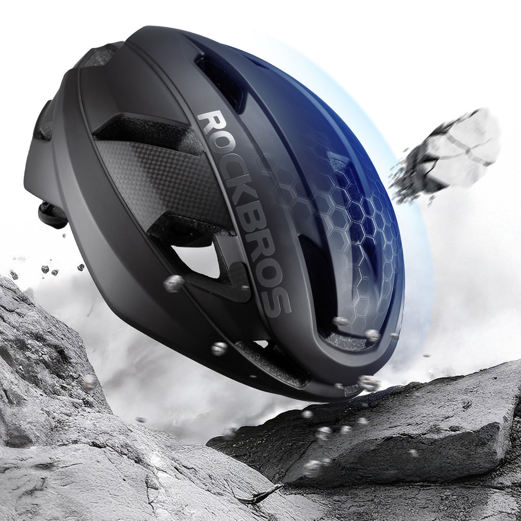 Rockbros LK-15 Anglies plaušų dviračio šalmas 58-62cm - Juodas -- Bicycle Helmets