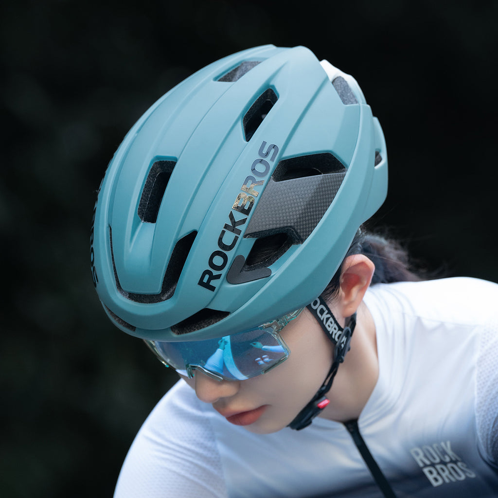 Rockbros LK-15 Anglies plaušų dviračio šalmas 58-62cm - Šviesiai mėlyna -- Bicycle Helmets
