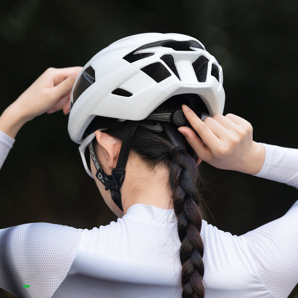 Rockbros LK-15 anglies plaušo dviračio šalmas 58–62 cm - šviesiai pilkas -- Bicycle Helmets