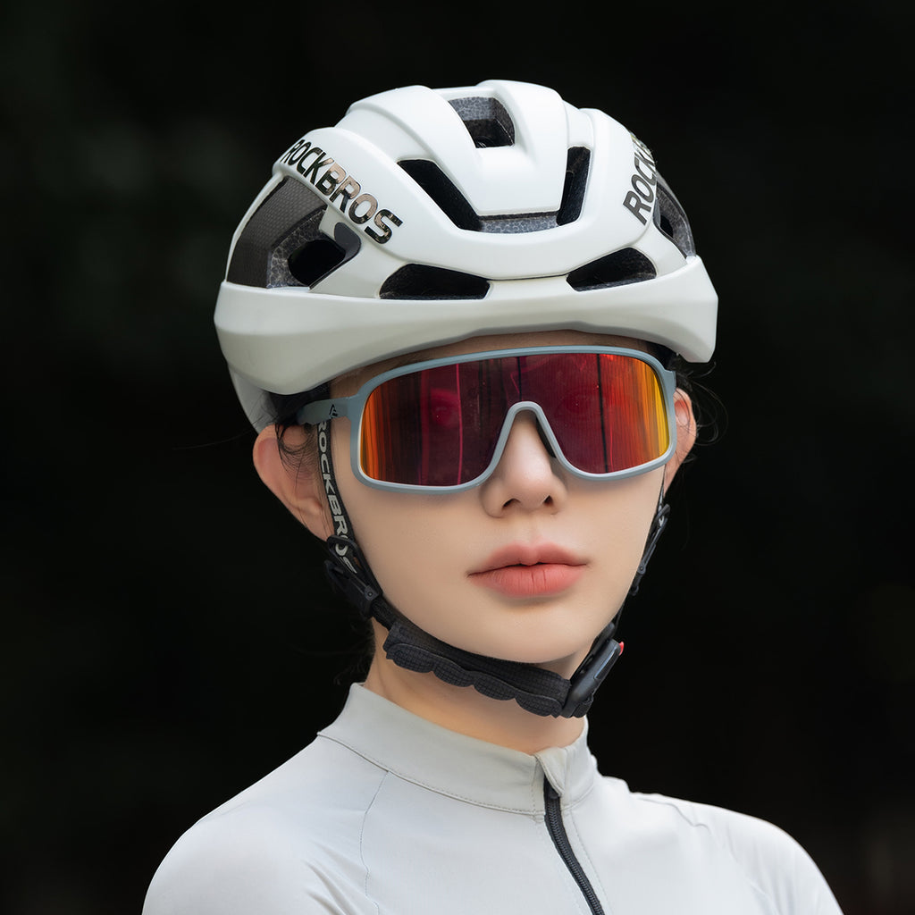 Rockbros LK-15 anglies plaušo dviračio šalmas 58–62 cm - šviesiai pilkas -- Bicycle Helmets