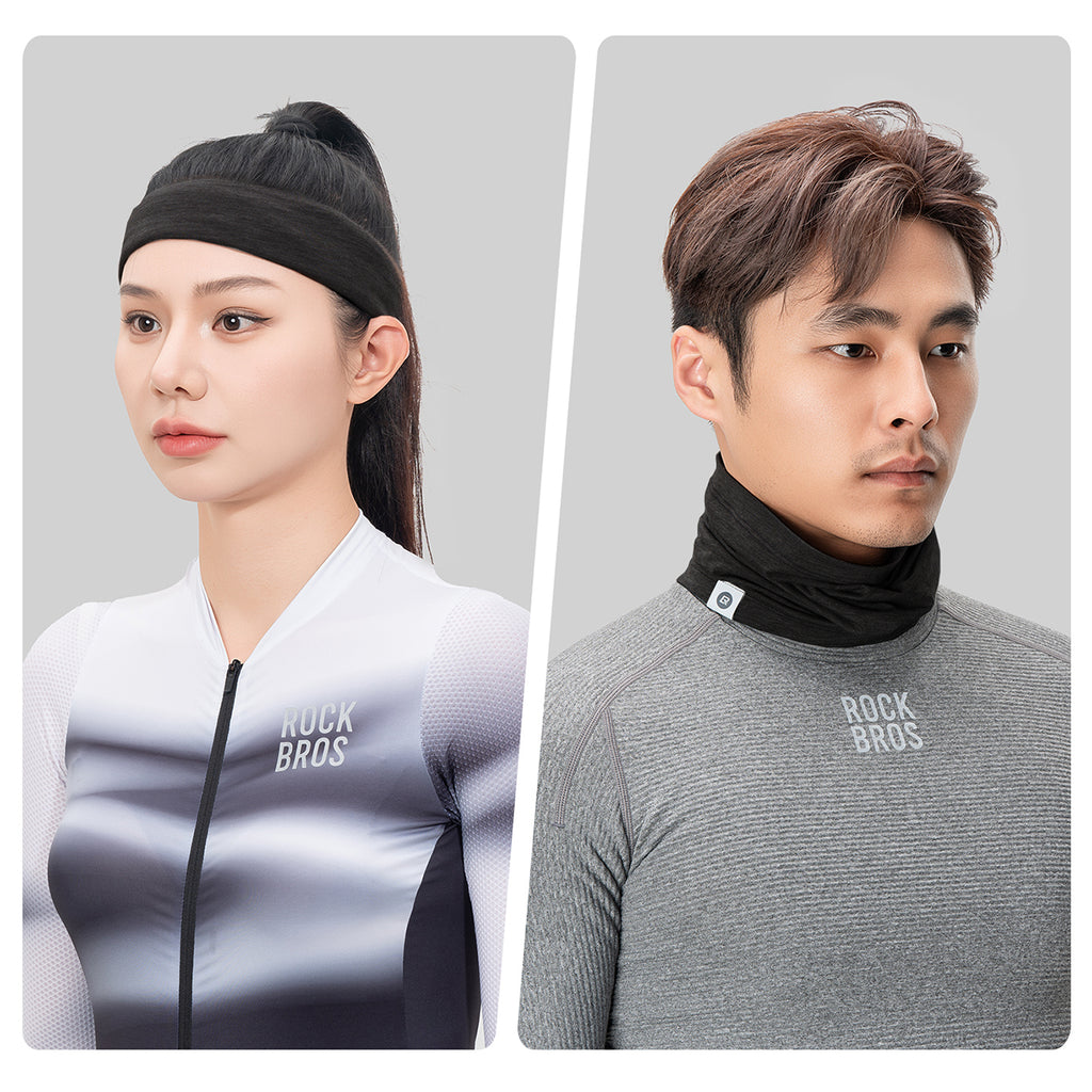 Rocbros YDWB005 šiluminis šalikas tencel + vilna universalus dydis - juoda -- Cycling Jerseys
