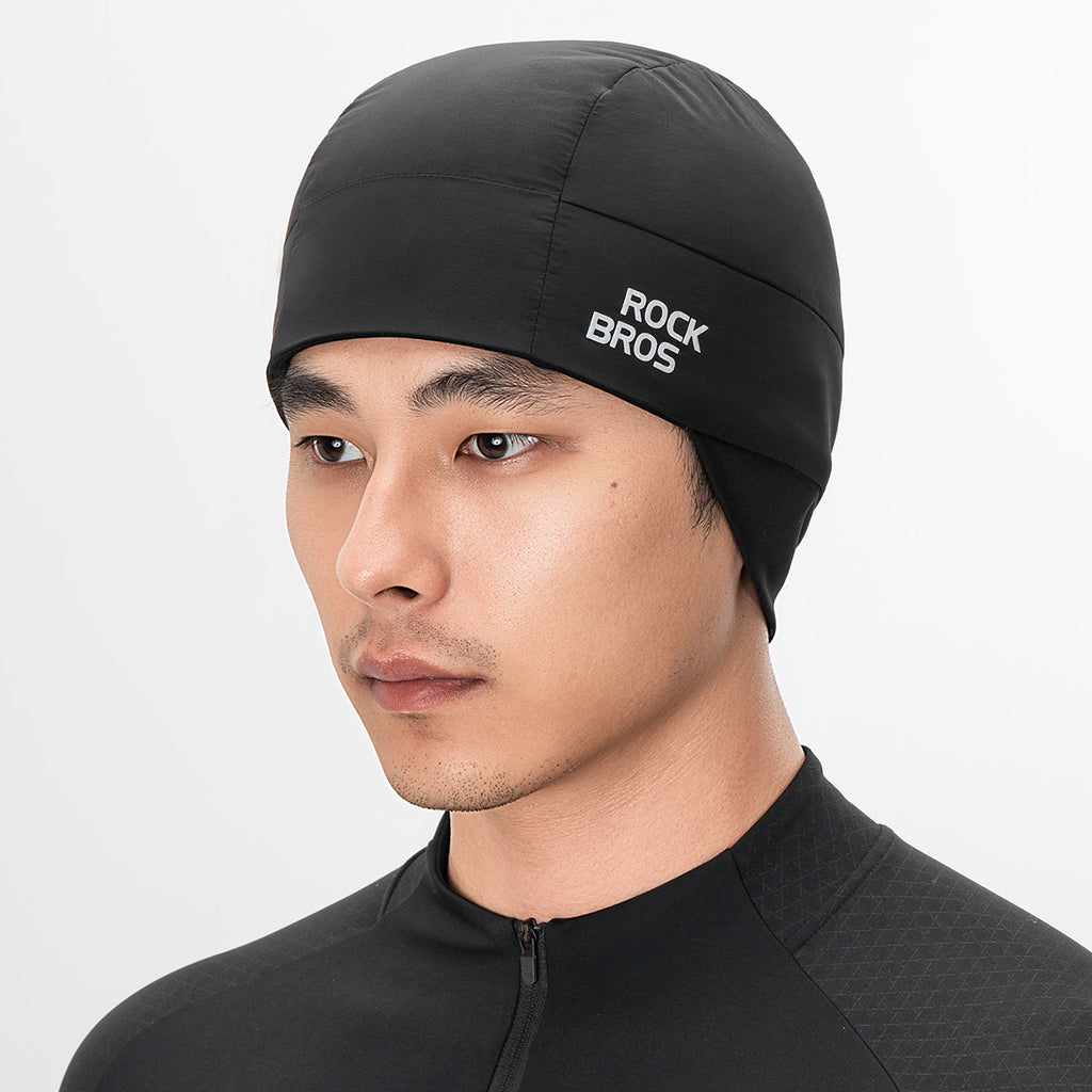 Rockbros M015 Žieminė dviračio kepurė šalmui, dydis 54-61 cm - juoda -- Cycling Caps & Headwear