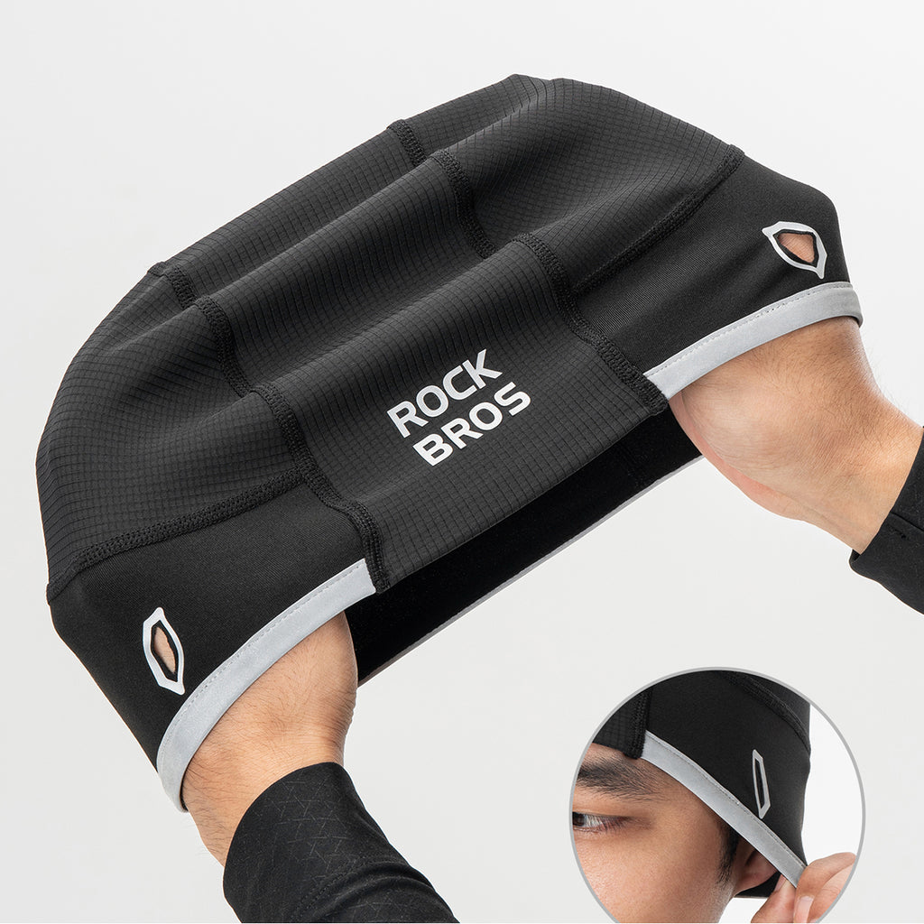 Rockbros M016 žieminė vėlyvai atspaari dviračio kepurė, dydis 54-61 cm - juoda -- Cycling Caps & Headwear