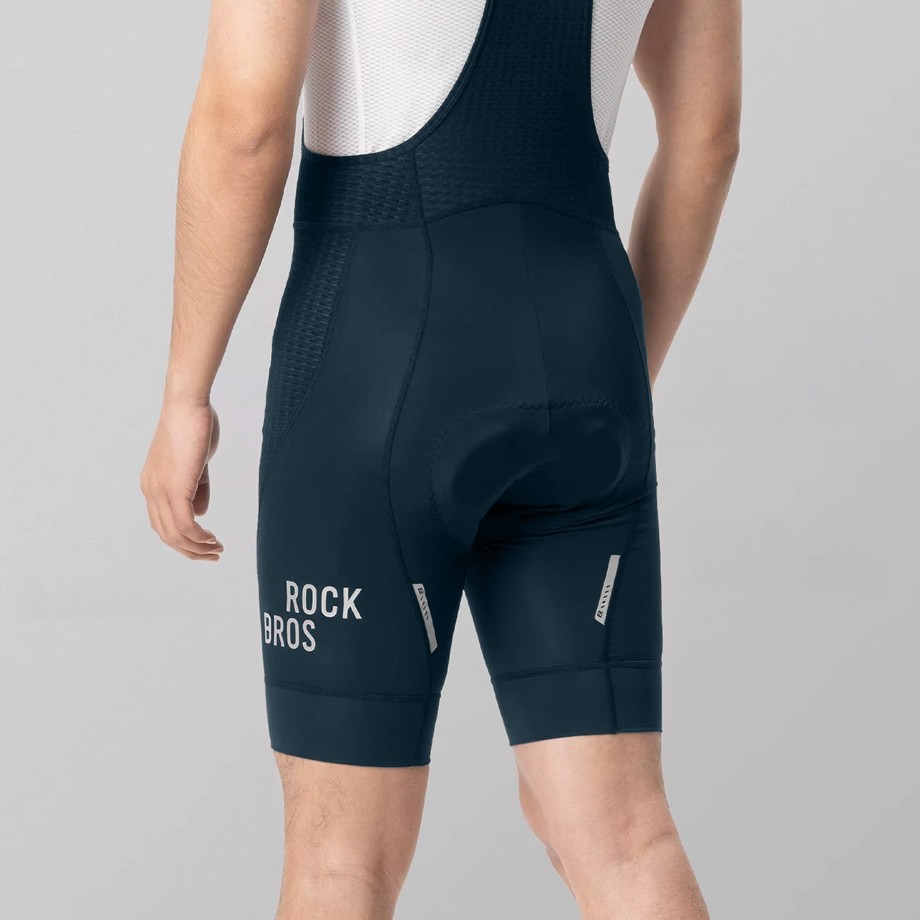 Rockbros YDDK009 Vyriški dviračio šortai su petnešomis ir pagalve, dydis M - tamsiai mėlyna -- Cycling Shorts & Bib Shorts