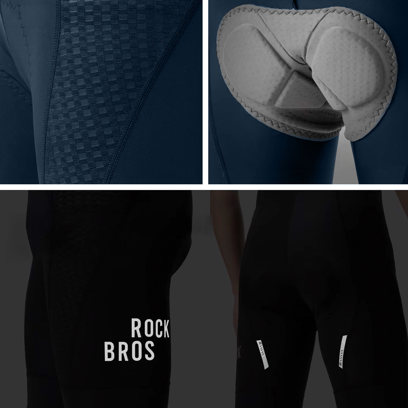 Rockbros YDDK009 vyriški dviračio šortai su pamušalu, dydis XL - tamsiai mėlyna -- Cycling Shorts & Bib Shorts
