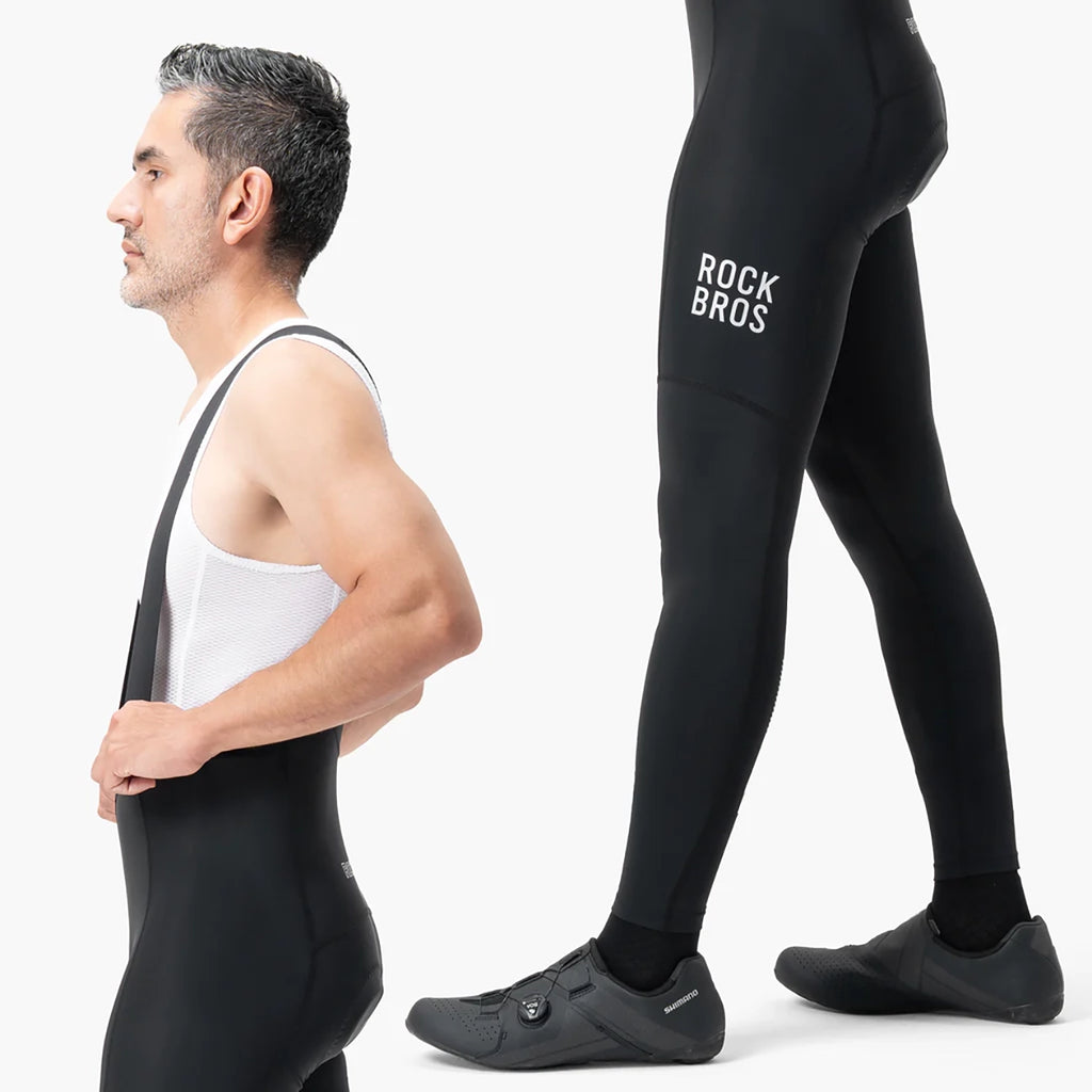 Rockbros 200021 ilgos dviračio kelnės su petnešomis ir pamušalu, dydis S - juoda -- Cycling Shorts & Bib Shorts