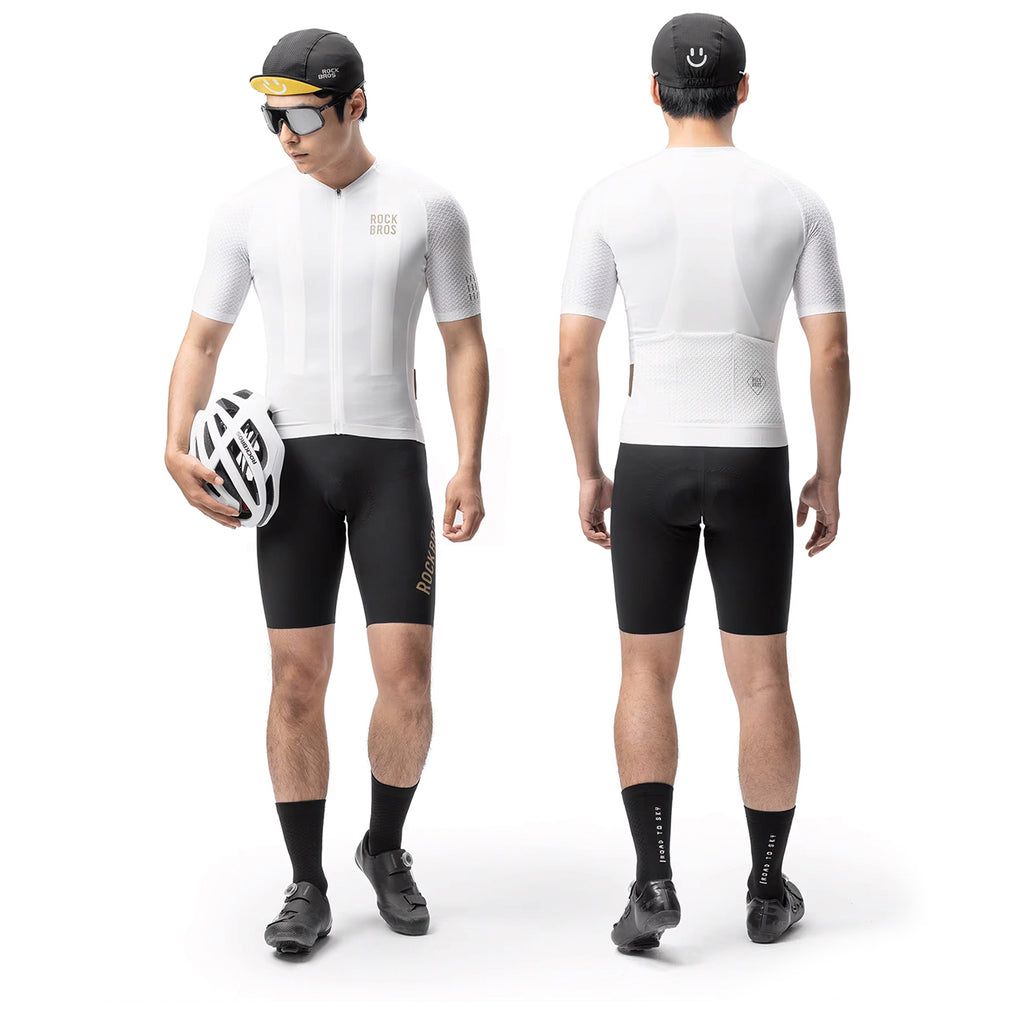 Rockbros YDDX011 Diamond trumpų rankovių dviratininko marškinėliai, dydis L - balta -- Cycling Jerseys