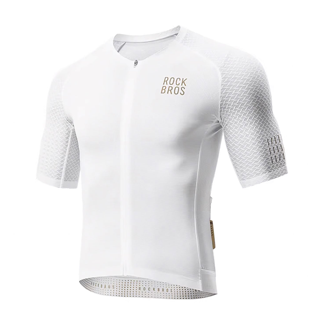 Rockbros YDDX011 Diamond trumpomis rankovėmis dviračio marškiniai Dydis XXL - Balti -- Cycling Jerseys