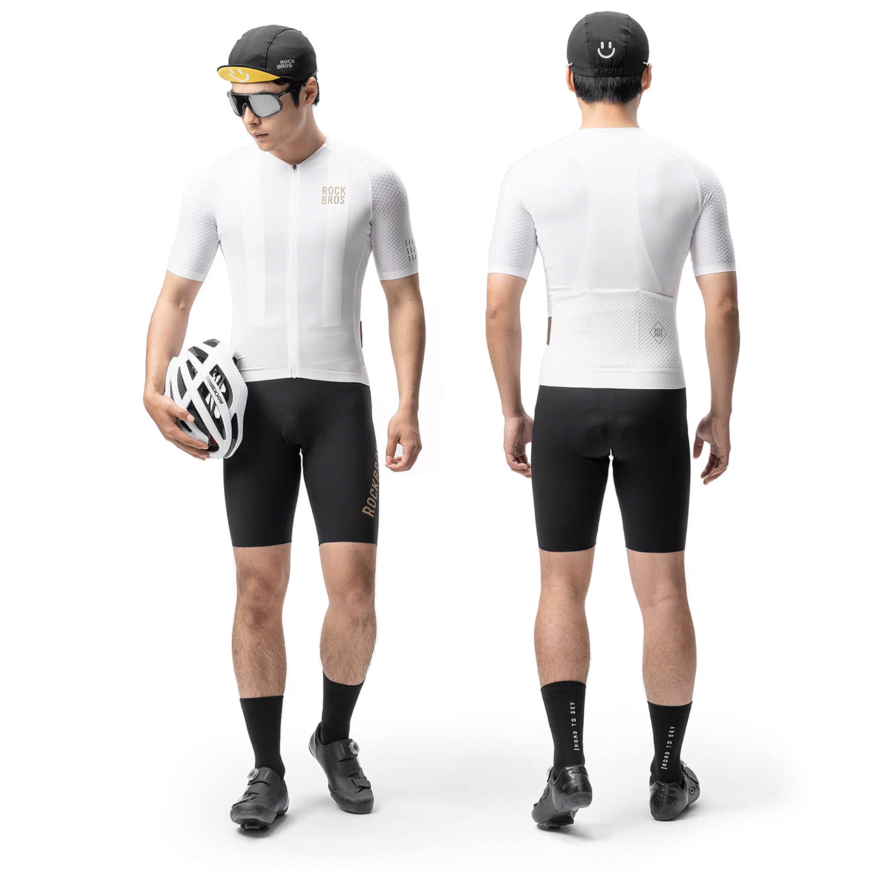 Rockbros YDDX011 Diamond trumpomis rankovėmis dviračio marškiniai Dydis XXS - Balti -- Cycling Jerseys