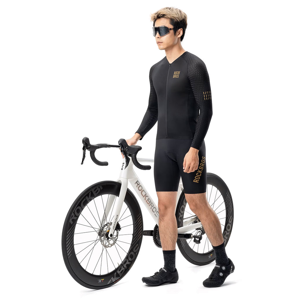 Rockbros YDCX008 Diamond ilgomis rankovėmis dviračio marškiniai Dydis XS - Juodi -- Cycling Jerseys