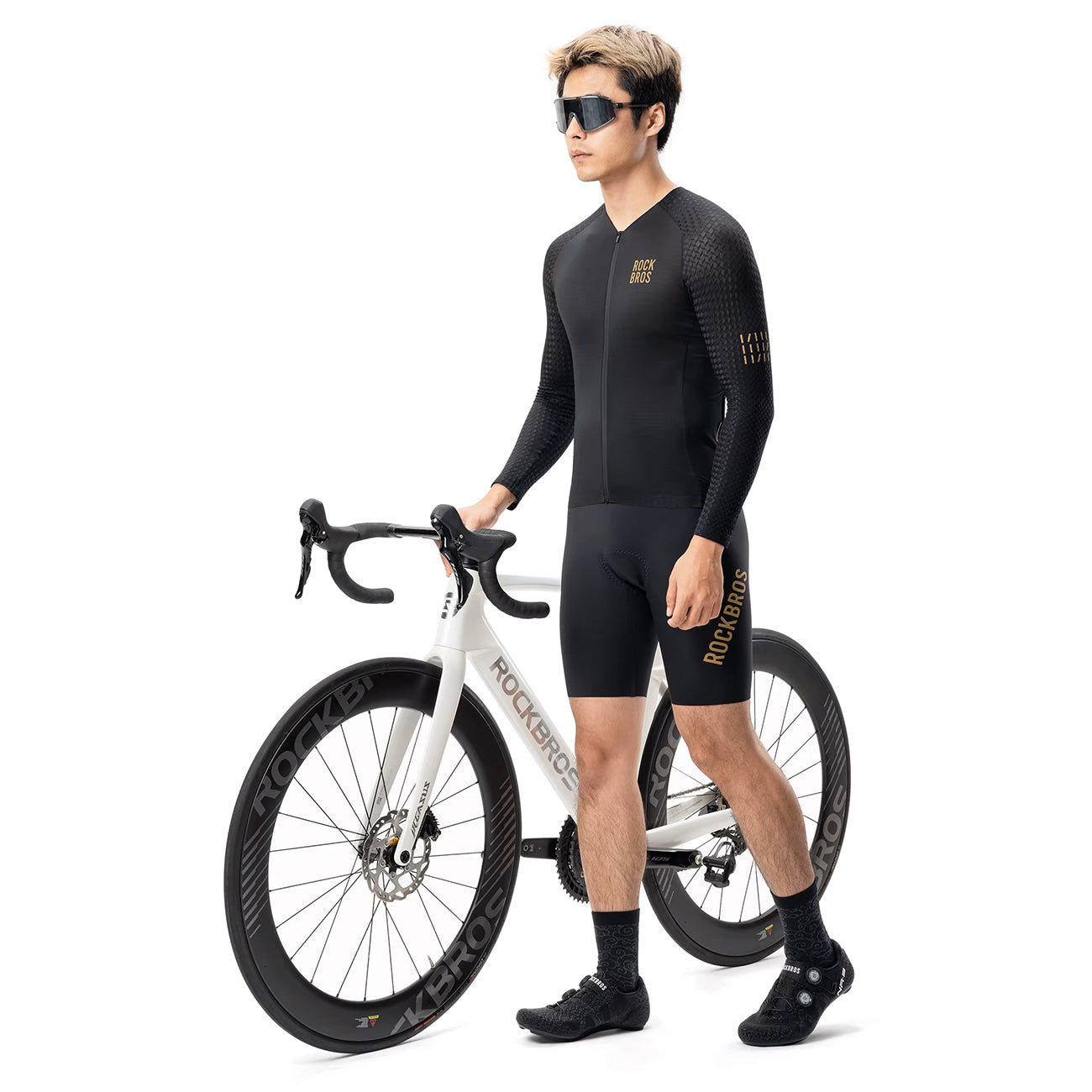 Rockbros YDCX008 Diamond ilgomis rankovėmis dviračio marškiniai Dydis XS - Juodi -- Cycling Jerseys