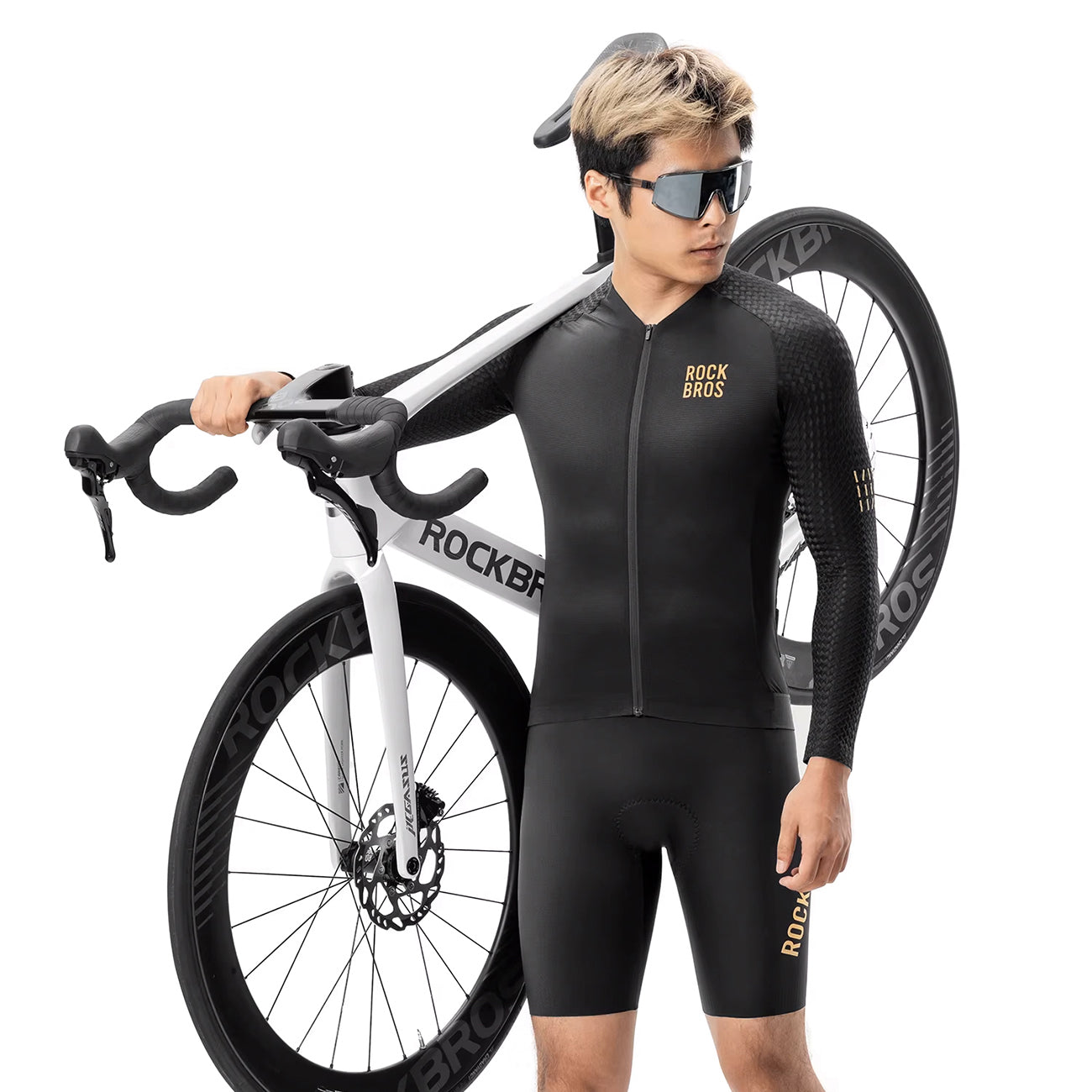 Rockbros YDCX008 Diamond ilgų rankovių dvirašio marškinėliai, dydis XL - juoda -- Cycling Jerseys