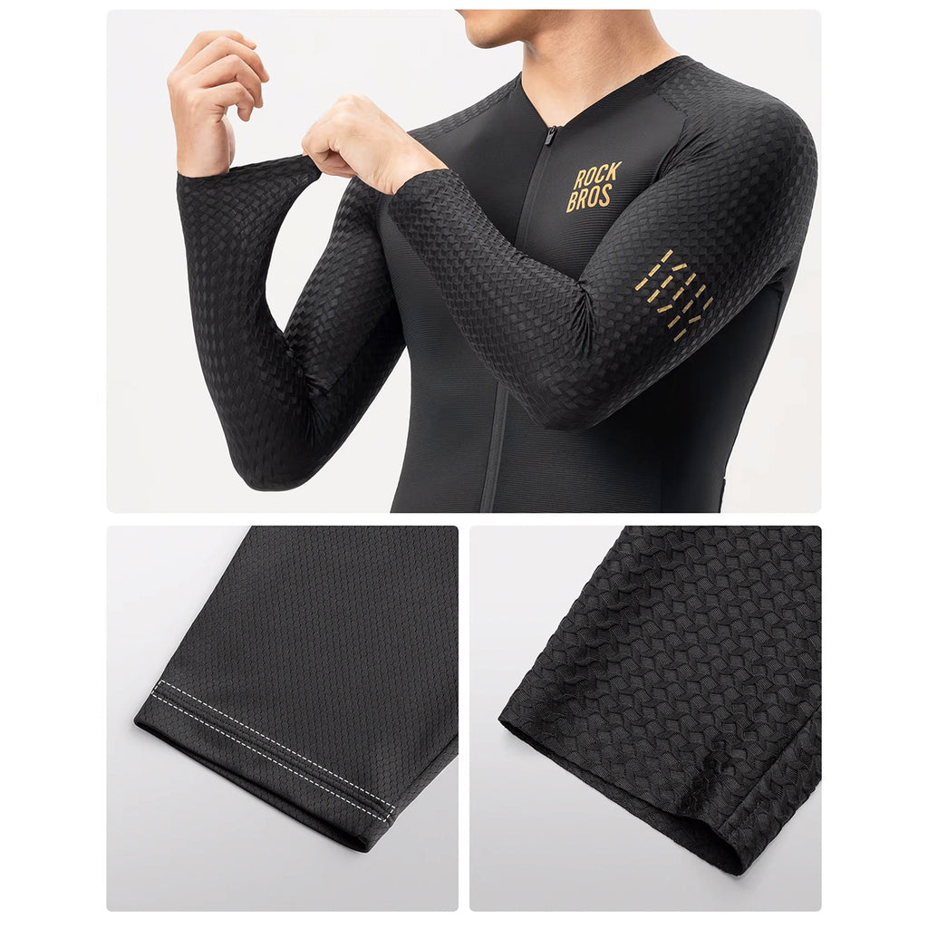 Rockbros YDCX008 Diamond ilgų rankovių dvirašio marškinėliai, dydis XL - juoda -- Cycling Jerseys