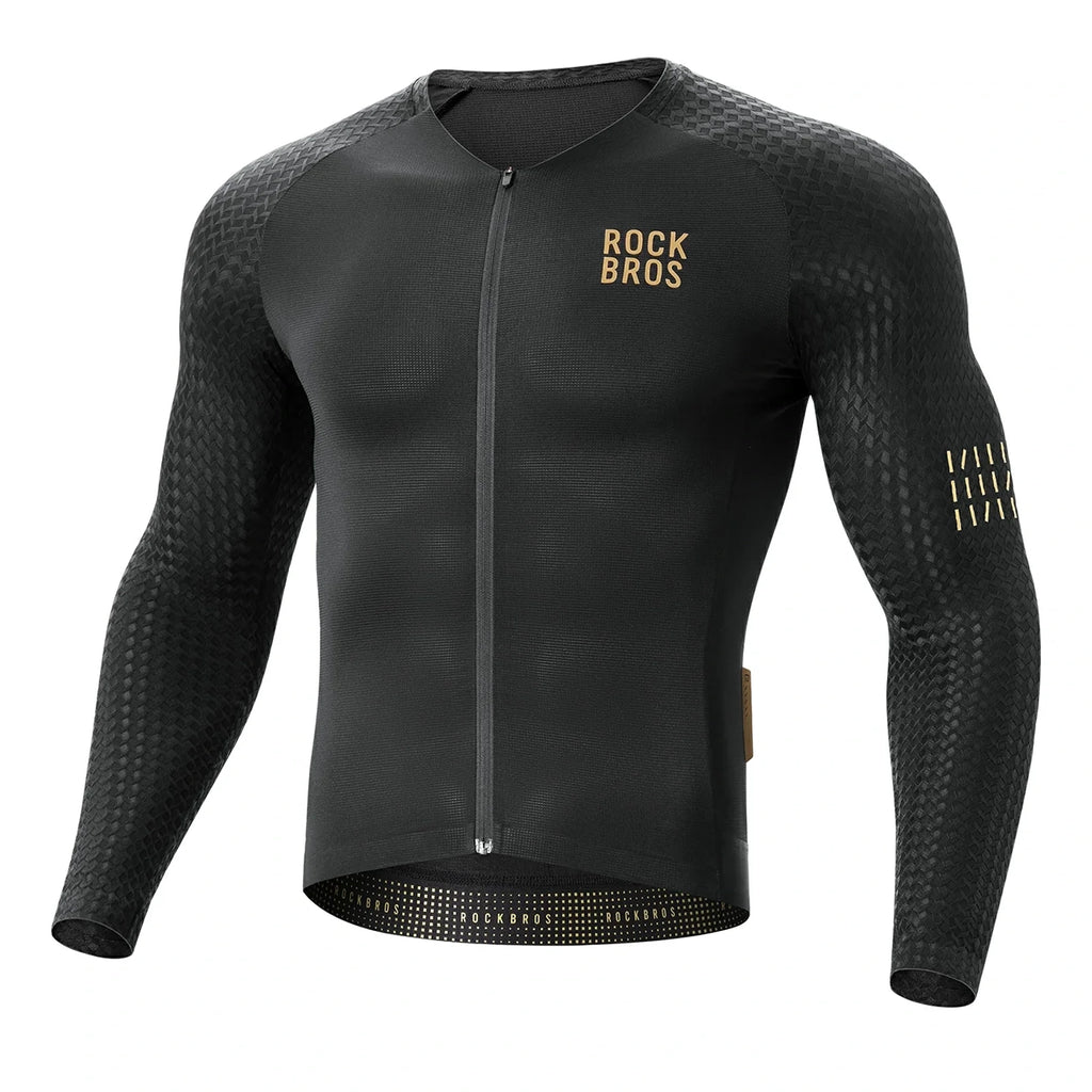 Rockbros YDCX008 Diamond ilgų rankovių dvirašio marškinėliai, dydis XXXL - juoda -- Cycling Jerseys