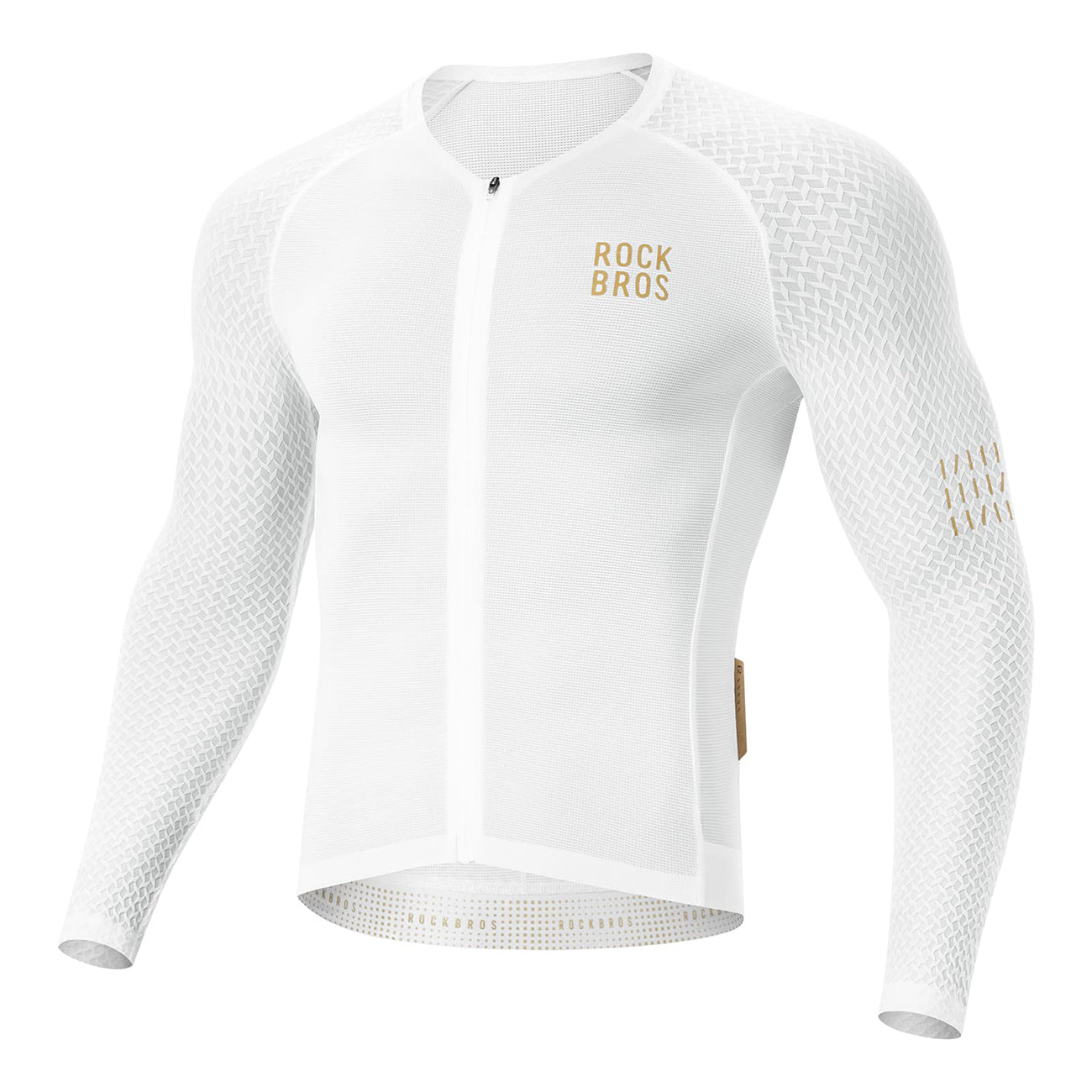 Rockbros YDCX008 Diamond ilgomis rankovėmis dviračio marškinėliai dydis XS - balti -- Cycling Jerseys