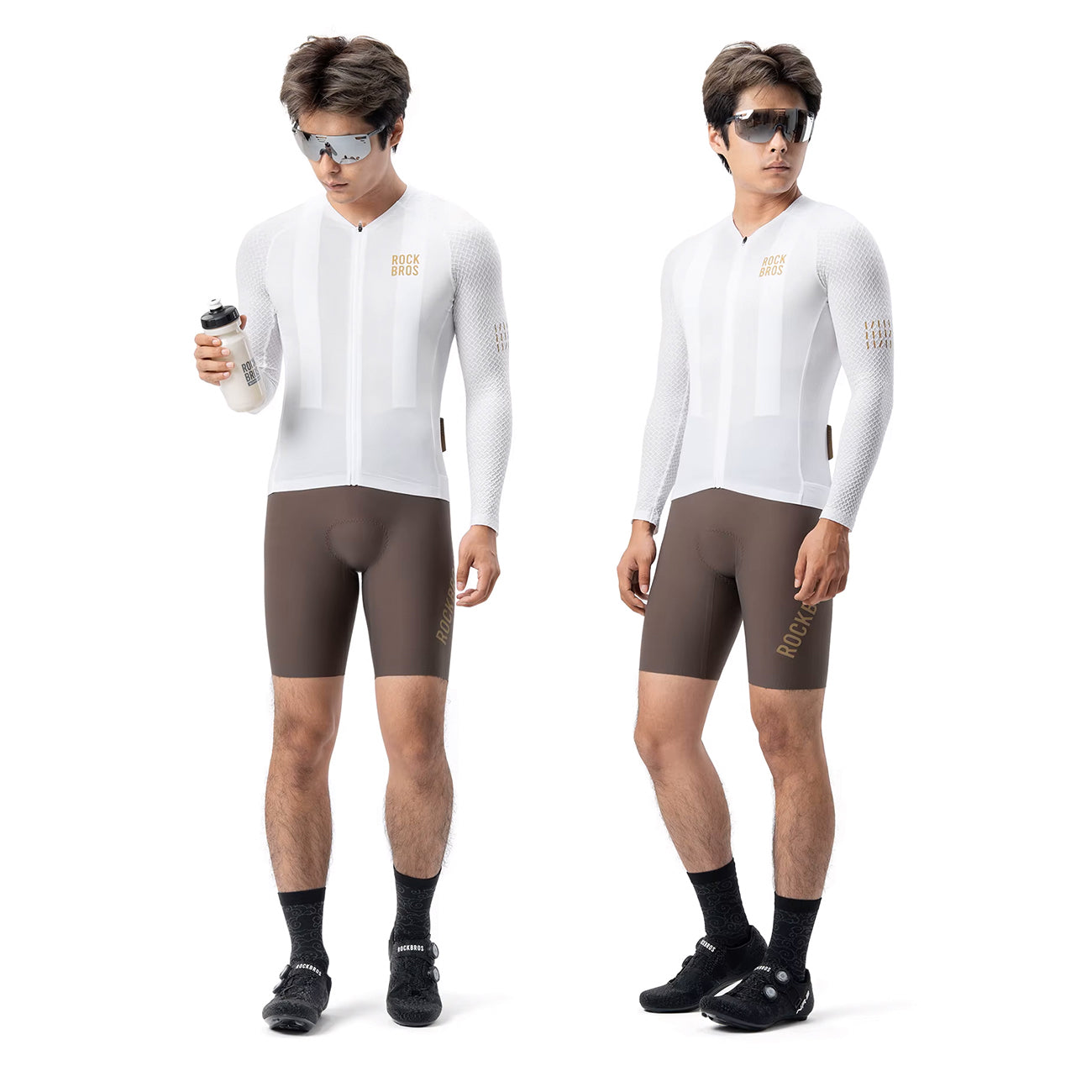 Rockbros YDCX008 Diamond ilgomis rankovėmis dviračio marškinėliai dydis XL - balti -- Cycling Jerseys